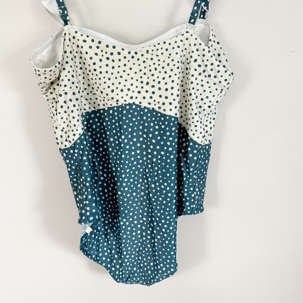SUMMERSALT Women’s Plus Size Blue OASIS Swimsuit In ON THE DOT SEAWEED Size 20 - Picture 6 of 7